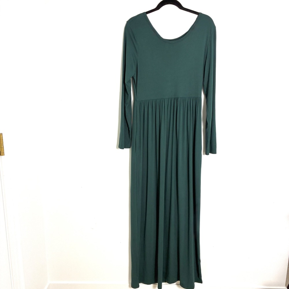 Festival Fairy Maxi Dress Forest Green Empire Waist Cottagecore Goblincore Large